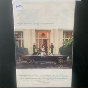 Vintage 1965 Lincoln Continental Enjoy The Distinction of Ad Advertisement